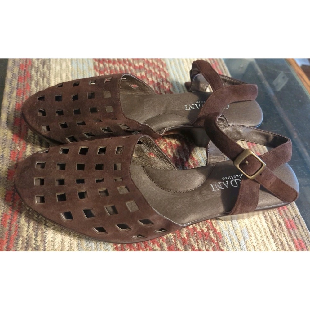 Cordani Heel Sandals Womens 42 US 10.5 Adjustable Strap‎ Italy Brown Suede